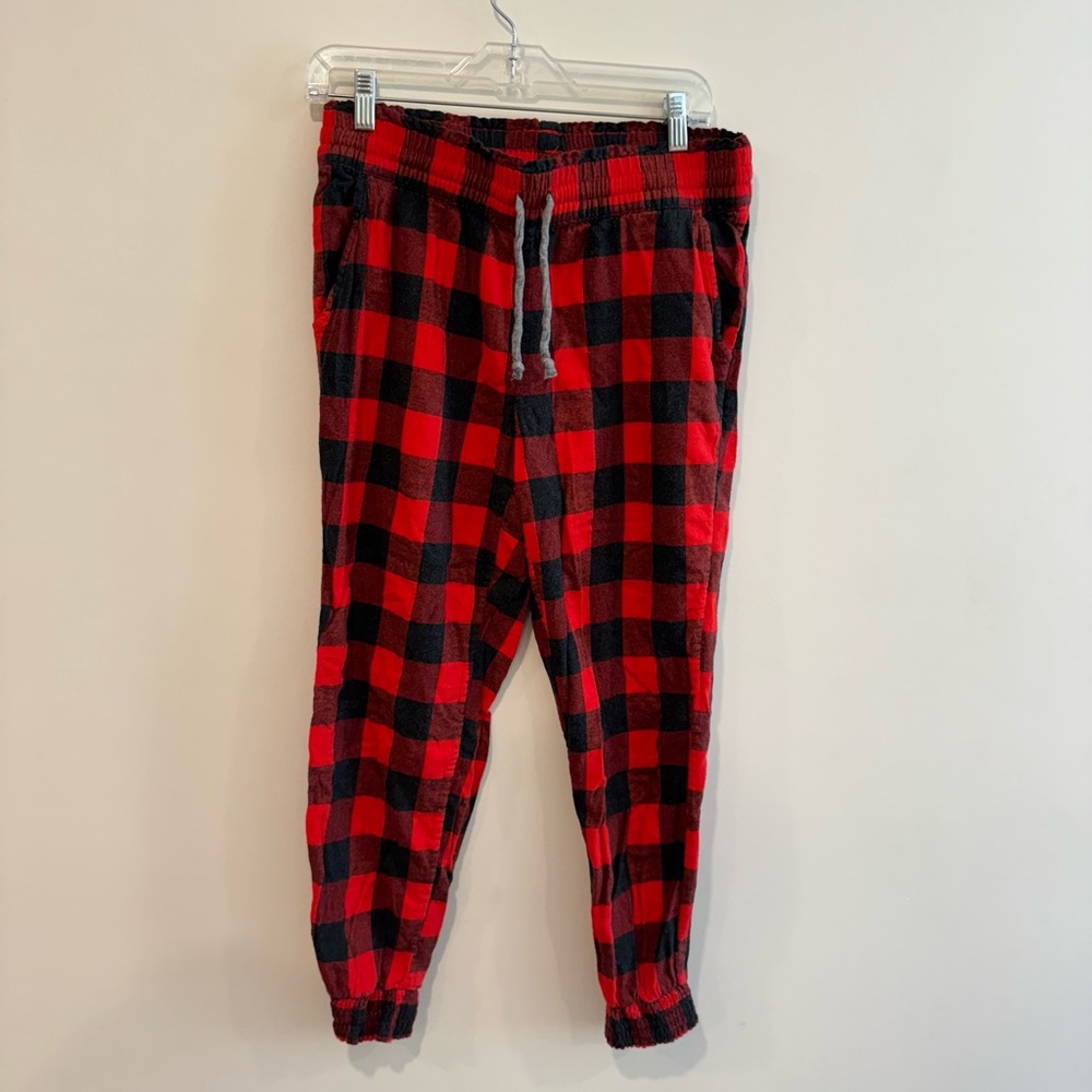Aerie Black and Red Flannel Panama Pant Joggers Size M